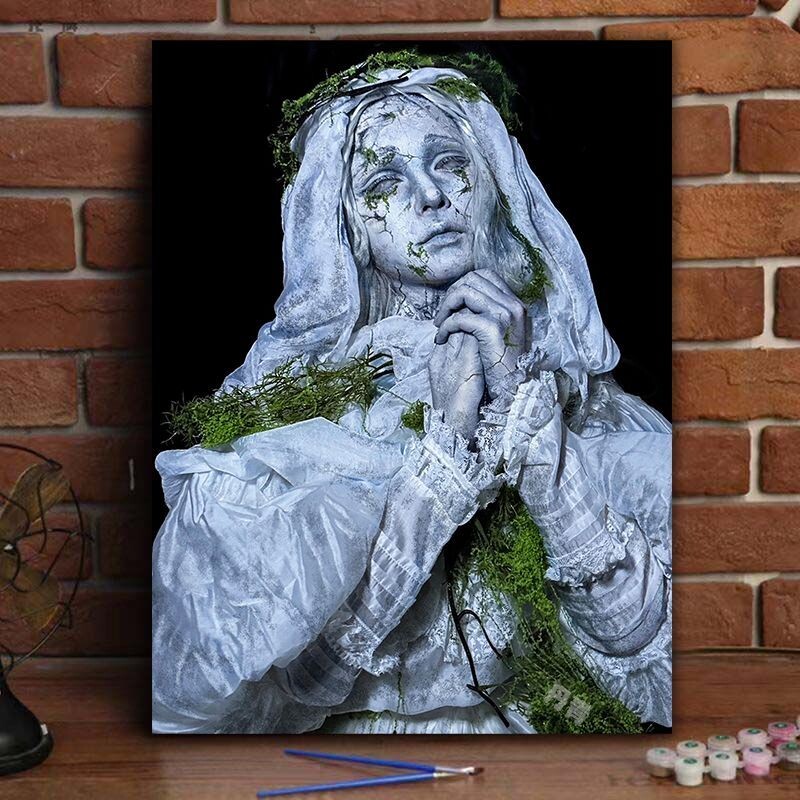 抽象艺术数字油画半成品手绘人物油彩画高级感中古风装饰画放客厅