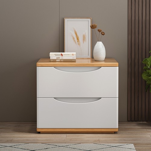 全实木床头柜卧室家用落地式床边矮柜储物柜收纳柜子榉木免安装