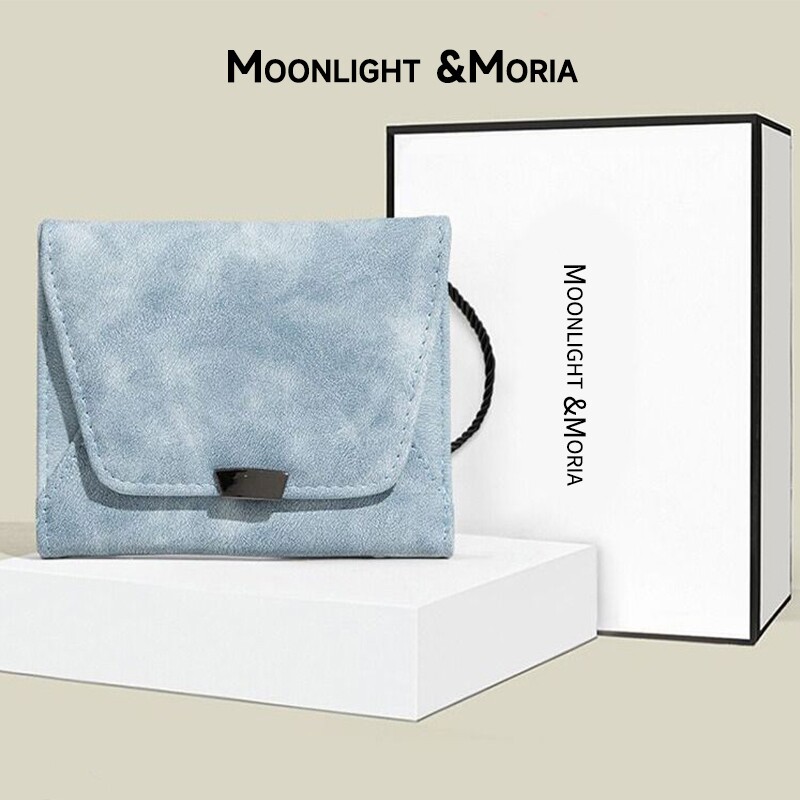 MOONLIGHT MORIA小众设计磨砂皮钱夹零钱包卡包手拿包