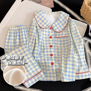 2026秋冬季新款儿童卡通可爱睡衣女童加厚保暖德绒长袖公主家居服