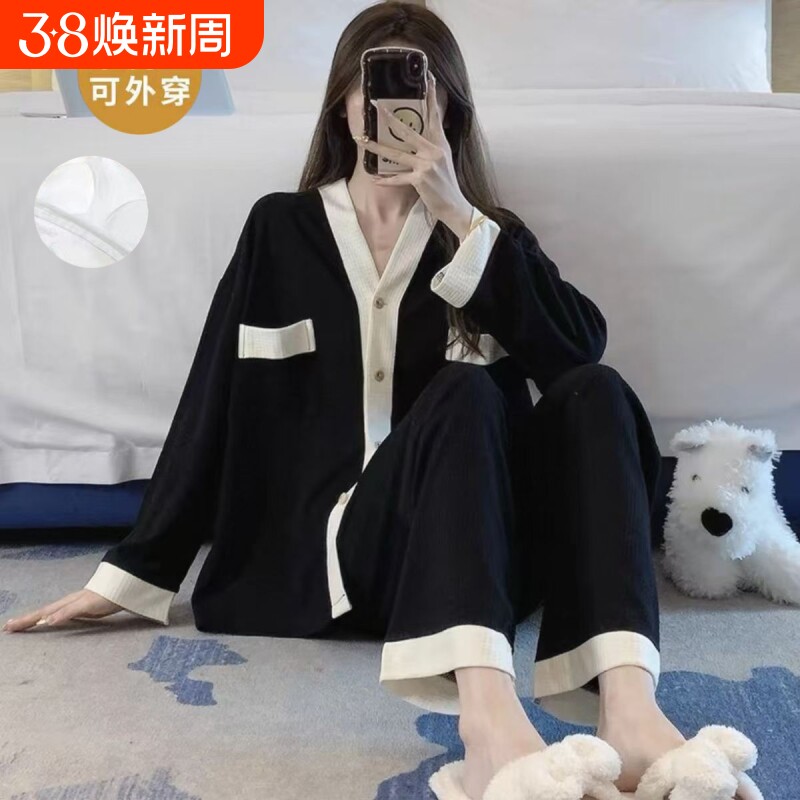 英国月子服春秋季纯棉大码产后9哺乳衣夏款产妇睡衣套装可外穿