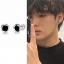 莫比乌斯环耳钉小众冷淡风设计黑色耳环男女高级气质潮流简约耳饰