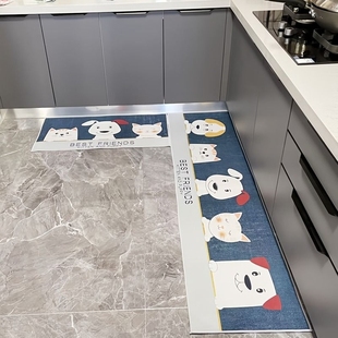 防油厨房专用地垫防滑新款 可擦免洗吸水吸油门口脚垫防水家用地毯
