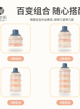 婴儿奶粉盒外出分装盒宝宝辅食盒便携奶瓶食品级收纳盒米粉零食