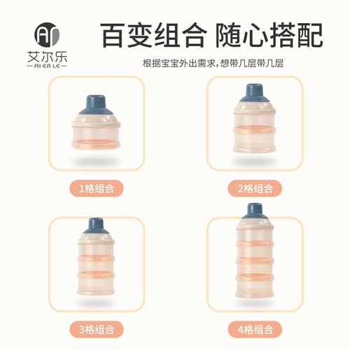 婴儿奶粉盒外出分装盒宝宝辅食盒便携奶瓶食品级收纳盒米粉零食
