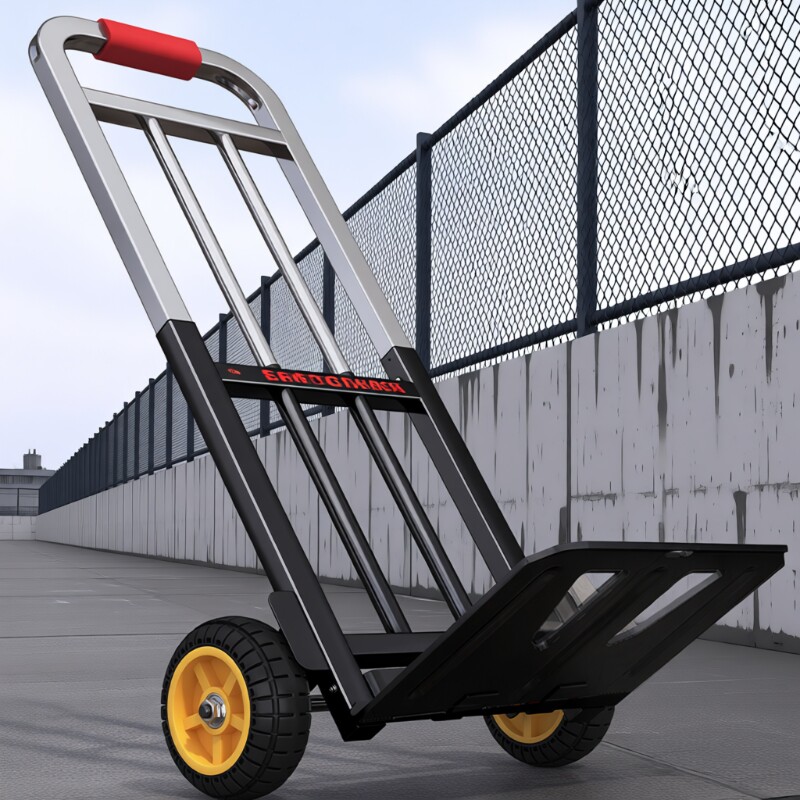 钢板手拉车折叠轻便携拉杆车家用手推车行李搬运爬楼梯小拖车神器