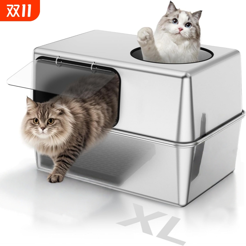 特超大号猫砂盆半封闭高围栏防水防外溅猫厕所防带砂猫屎盆巨型