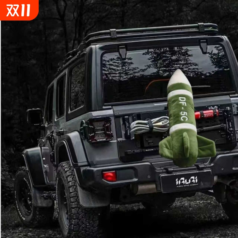 趣味5c模型车载毛绒玩具饰品后备箱车顶装饰公仔比老公都有安全感