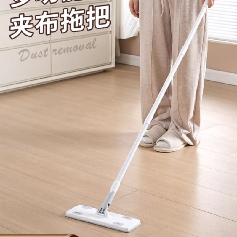 夹布拖把保洁专用尘推伸缩杆加长款开荒魔术多功能毛巾替换家政