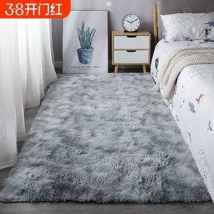 地毯卧室床边长毛绒少女ins客厅房间沙发茶几毯地垫子白色红色