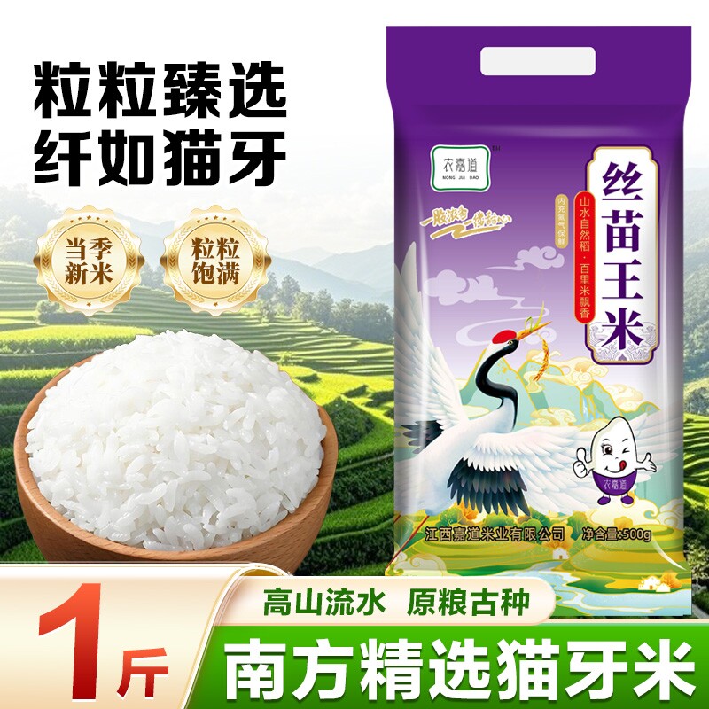 新品上新正宗丝苗王米长粒米当季南方优质大米现磨软糯香甜1斤装图片