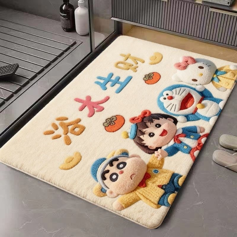 【限时两件装】新款仿羊绒卫生间地垫吸水防滑脚垫厕所速干地毯