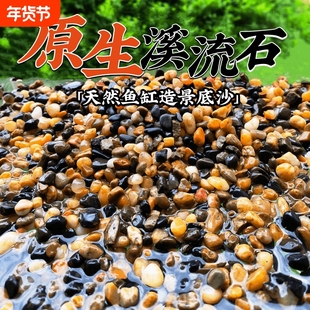 溪流石沙鱼缸底砂原生乌龟缸造景石沙天然摆件水族箱铺底专用水质