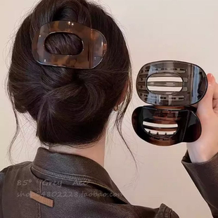 复古慵懒风后脑勺盘发贝壳夹发夹女2025年新款 气质高级感鸭嘴夹子