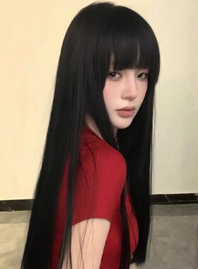 假发女长发齐刘海黑长直发全头套自然仿真发jk日常假发套发型短发