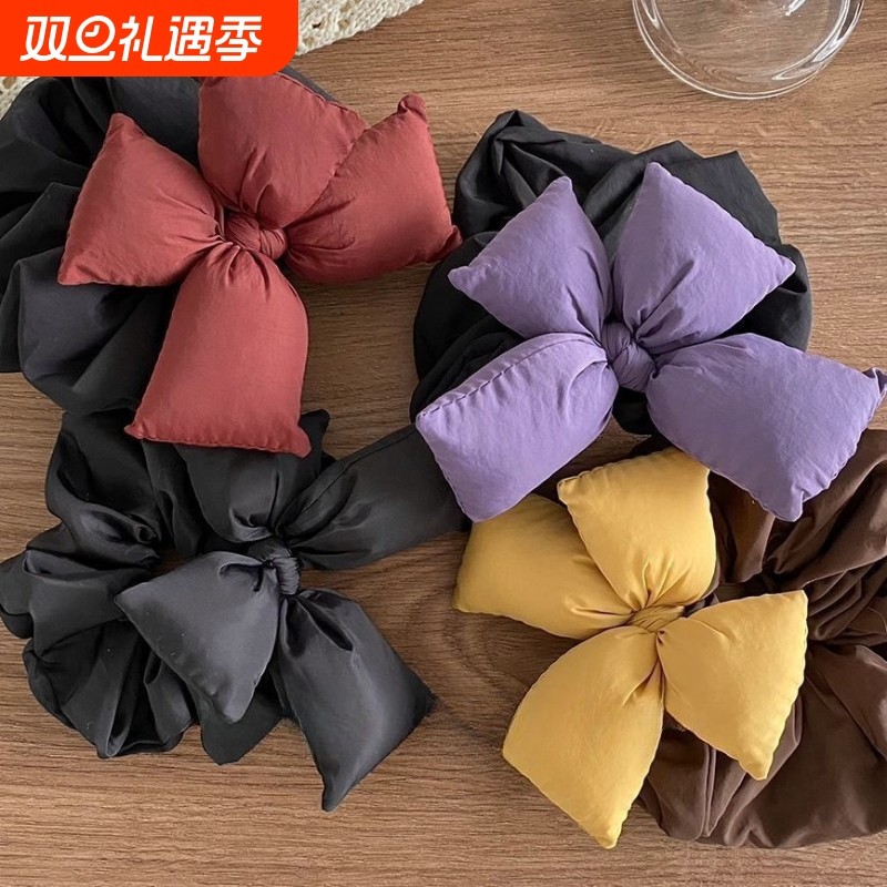 藤萝紫色充棉蝴蝶结发圈秋冬新款大肠圈头饰洋气发绳扎马尾头绳女