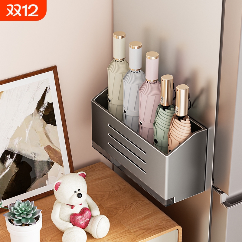 磁吸置物架壁挂入户门后玄关置物收纳钥匙挂钩冰箱雨伞架磁铁套装