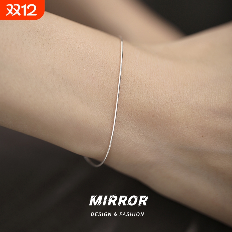 小麋人清冷游丝纯银细蛇骨女手链