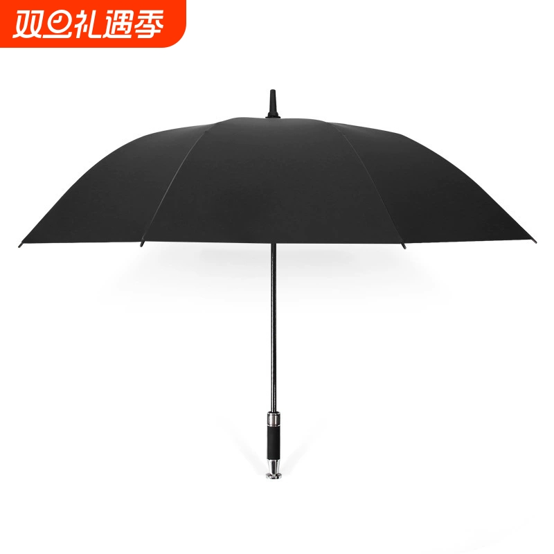 高端8骨黑胶雨伞可印logo大号抗风暴雨专用酒店商务活动广告