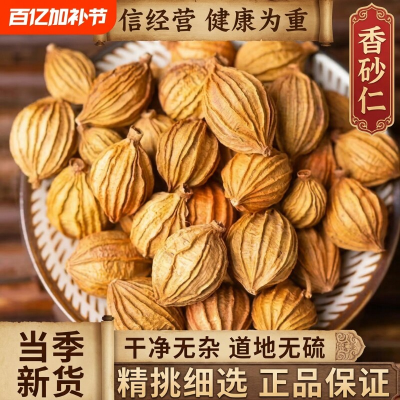 四川香砂仁香料沙仁500g 砂黄金砂仁优质特产炖肉卤菜调料大全
