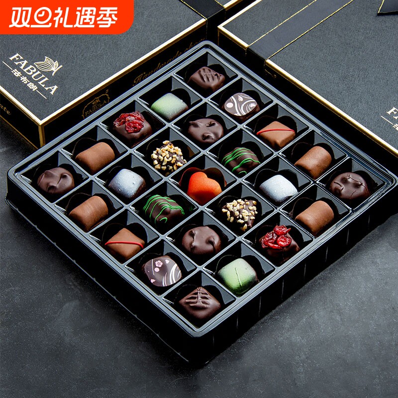 法布朗巧克力礼盒装比利时进口料生日圣诞节礼物送女朋友手工夹心