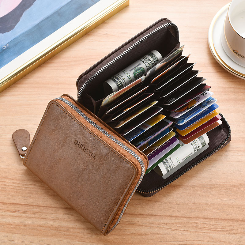 卡包证件收纳包男复古高级感手包零钱包大容量多卡位驾驶证二合一