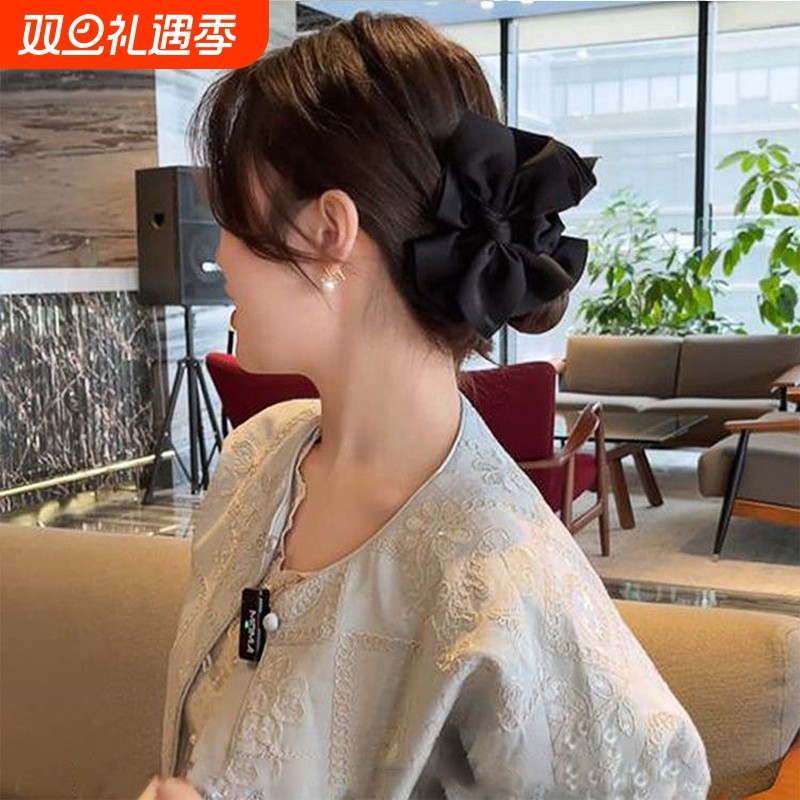 布艺法式气质蝴蝶结抓夹发卡2025新款高级感后脑勺饱满显发头饰