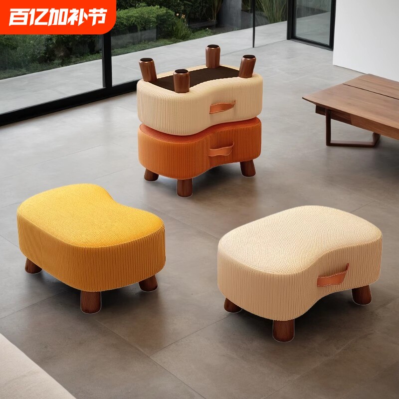 实木小凳子家用换鞋凳客厅沙发脚踏凳茶几小矮凳软包穿鞋凳小板凳