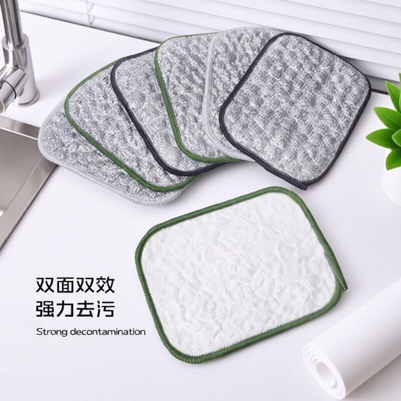 银丝洗碗布刷碗神器厨房专用钢丝棉纱洗碗巾加厚不易沾油抹布双面图片