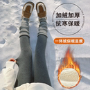 灰色打底裤女秋冬加绒连裤袜东北外穿格雷系瘦腿棉裤螺纹零下羊毛