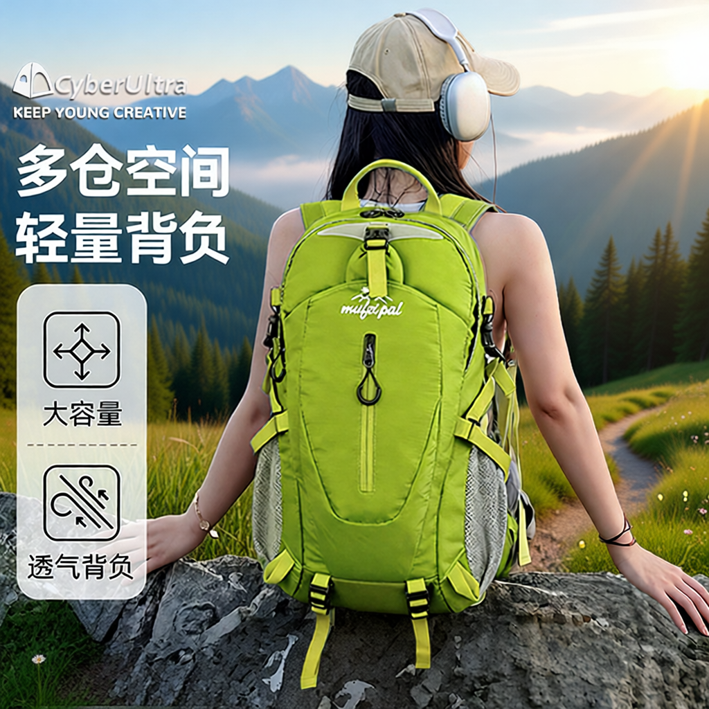 户外登山包男女大容量旅行包旅游徒步背包防水双肩包轻便学生书包