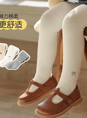 女童连裤袜春秋薄款2026宝宝打底袜白色裤袜外穿配裙子儿童打底裤