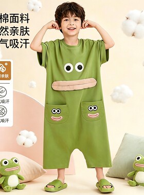 儿童连体睡衣纯棉家居服