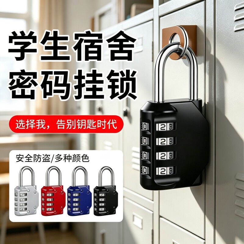 密码锁大学生宿舍柜子门防盗挂锁图片