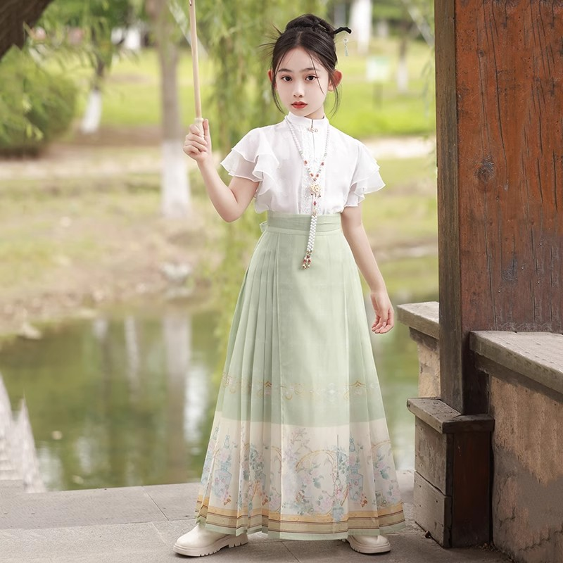 马面裙女童套装夏季2025新款儿童汉服夏款女孩国风古装新中式唐装
