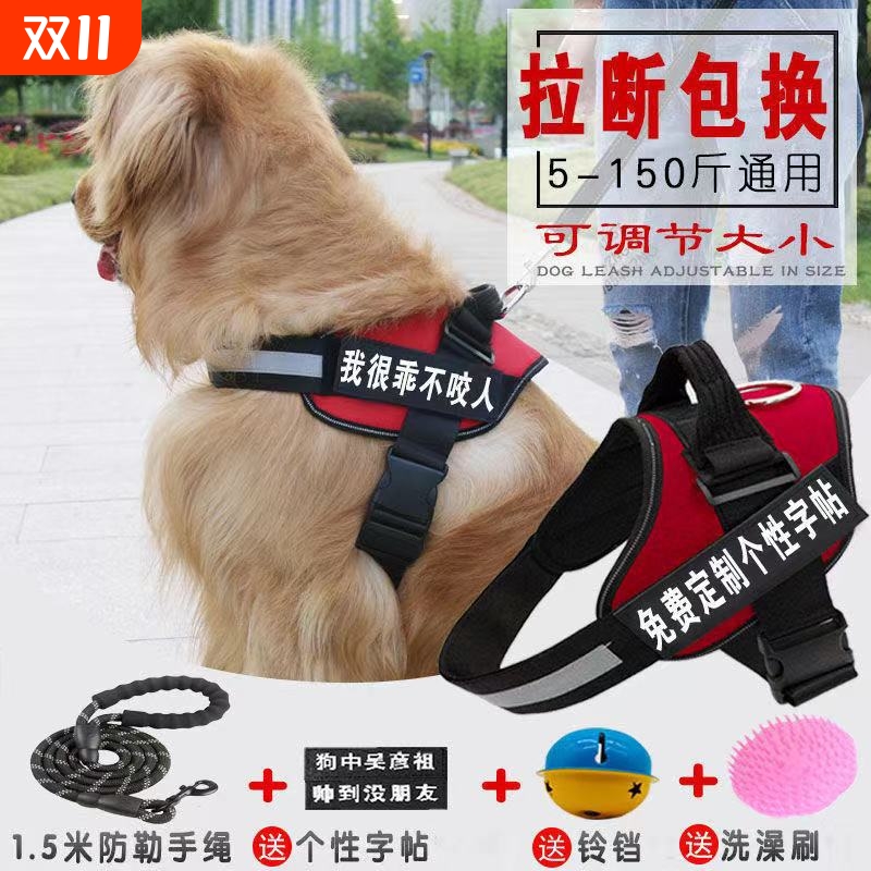 狗狗牵引绳胸背带狗链子大中小型犬狗绳金毛拉布拉多猫咪用品卡扣
