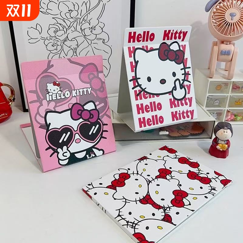 可爱桌面折叠化妆镜子卧室学生宿舍随身便携式台式手拿梳妆镜大号