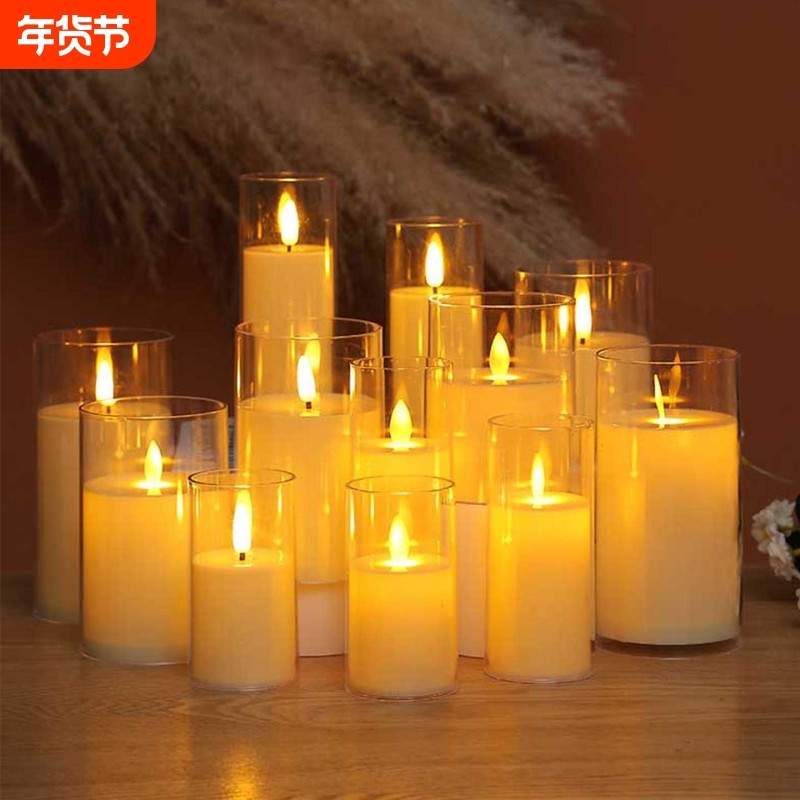 led电子蜡烛灯浪漫婚礼场景布置道具生日求婚告白氛围仿真假蜡烛