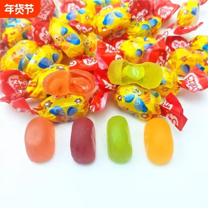 爆浆果汁软糖网红夹心圣诞节糖果散装喜糖零食休闲食品小吃水果糖