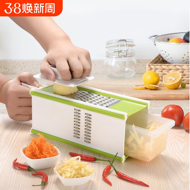 不锈钢多功能切菜神器方形不伤手易操作刨丝土豆丝切菜器细丝