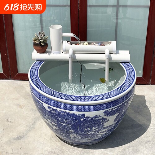小鱼缸三合一低水位过滤器水循环家用静音加氧流水器陶瓷鱼缸净水