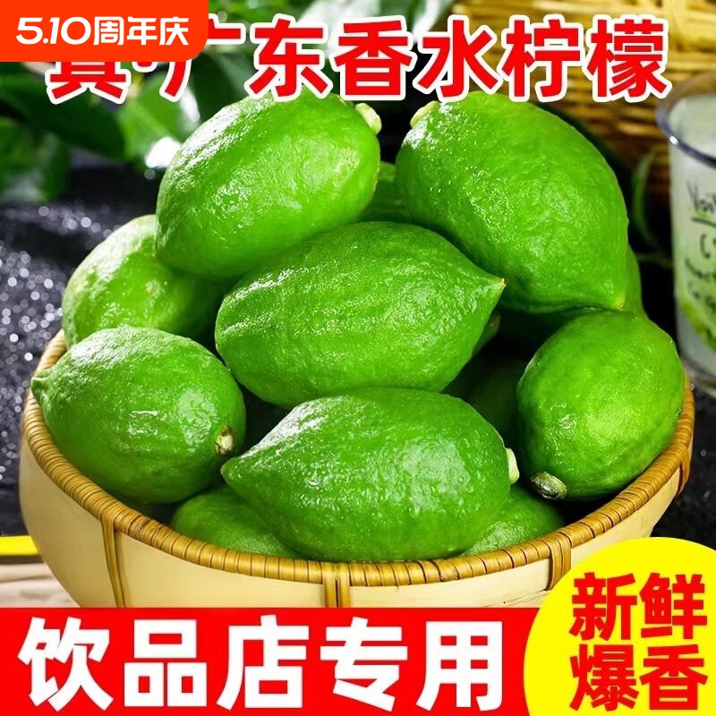 广东香水柠檬新鲜青柠檬现摘现发新鲜无籽柠檬饮品店专用整箱包邮