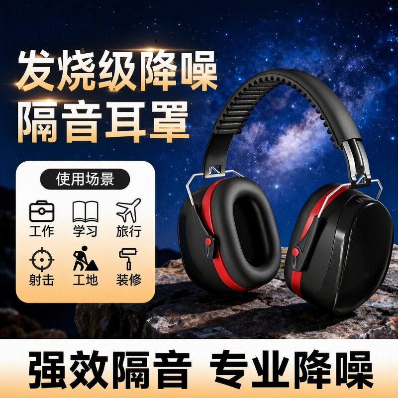 工业级隔音耳罩睡觉专用不伤耳图片