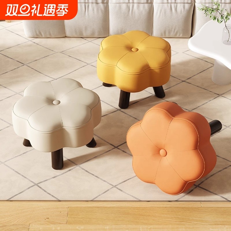 小凳子家用玄关简约换鞋凳创意客厅实木矮凳沙发茶几边软包小板凳