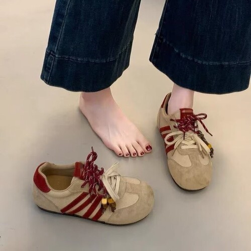 意尔康心选巨好看百搭德训鞋女2026秋新款ins复古轻便运动休闲板
