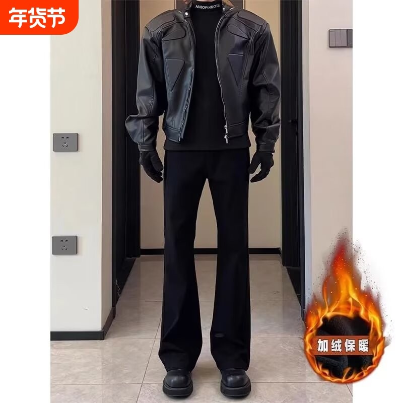 cleanfit弯刀西裤微喇男款秋冬加绒黑色显瘦裤子运动休闲直筒长裤,运动服/休闲服装,运动长裤,淘宝优惠券,粉丝福利购,淘宝优惠卷