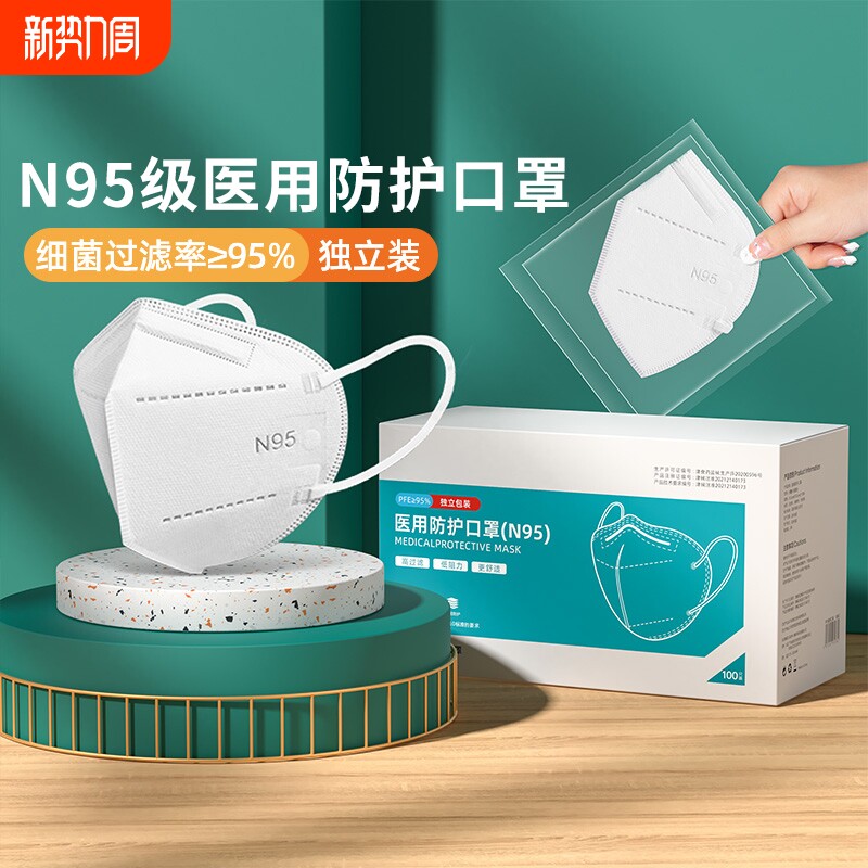 n95级医用防护口罩一次性医疗官方正品成人灭菌防工业粉尘级别