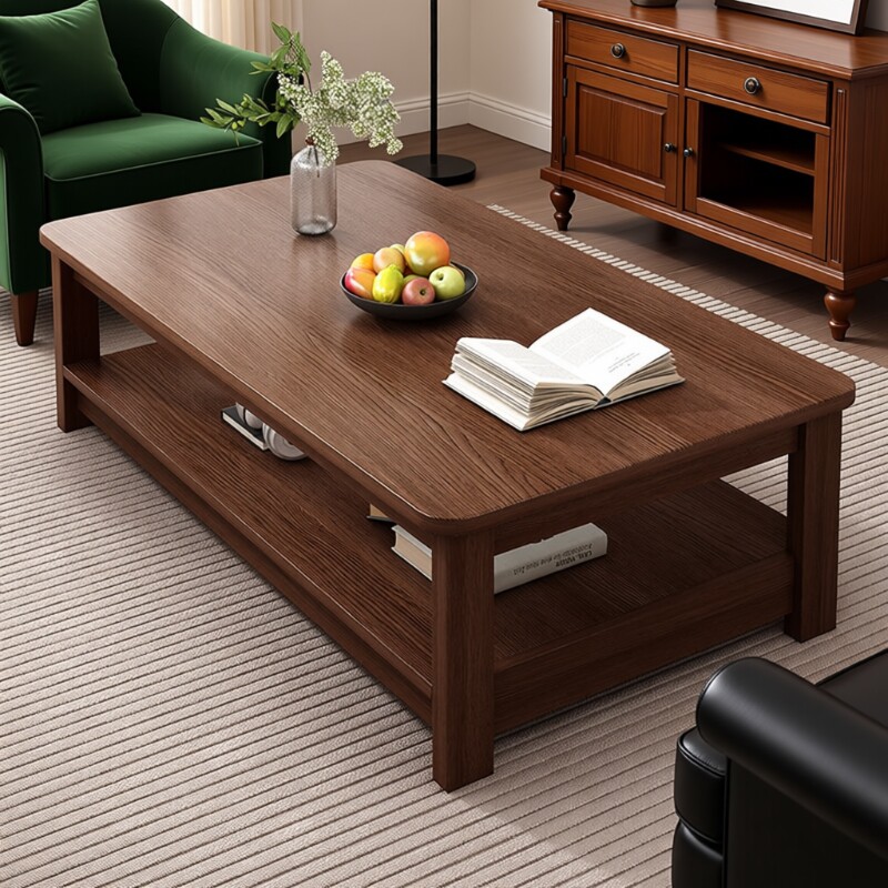 茶几客厅家用中古风小户型桌子2026新款可移动简易出租屋用茶几桌