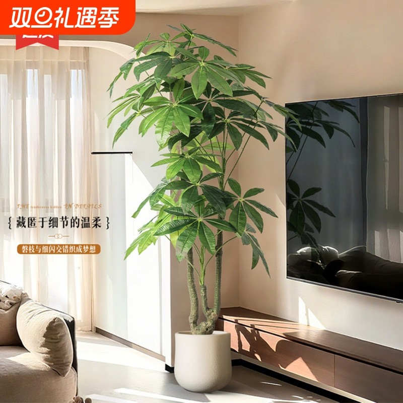 仿真绿植发财树客厅大盆栽室内装饰造景轻奢落地摆件仿生植物假树