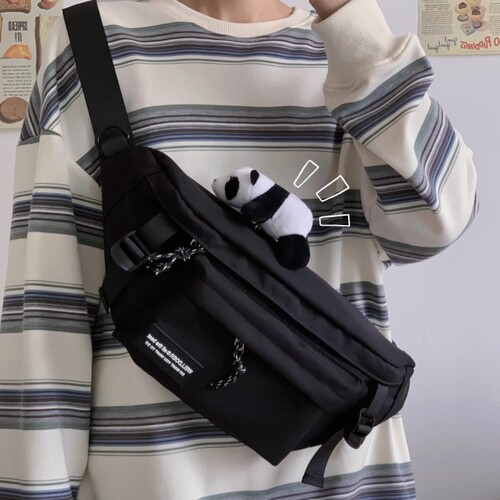 日系ins原宿运动胸包轻便防水减负单肩包骑行户外逛街通勤斜挎包